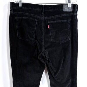 Levi Strauss & Co Corduroy Pants Black Mid Rise Boot Cut Flare Women 35x28.5